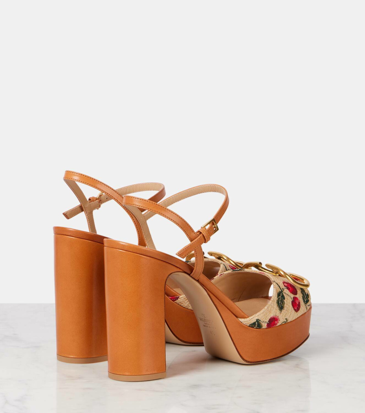 Valentino Garavani VLogo Signature 80 raffia-effect platform sandals