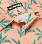 Monitaly - Camp-Collar Printed Cotton Shirt - Orange