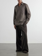 Zegna - Woven Linen Polo Shirt - Brown