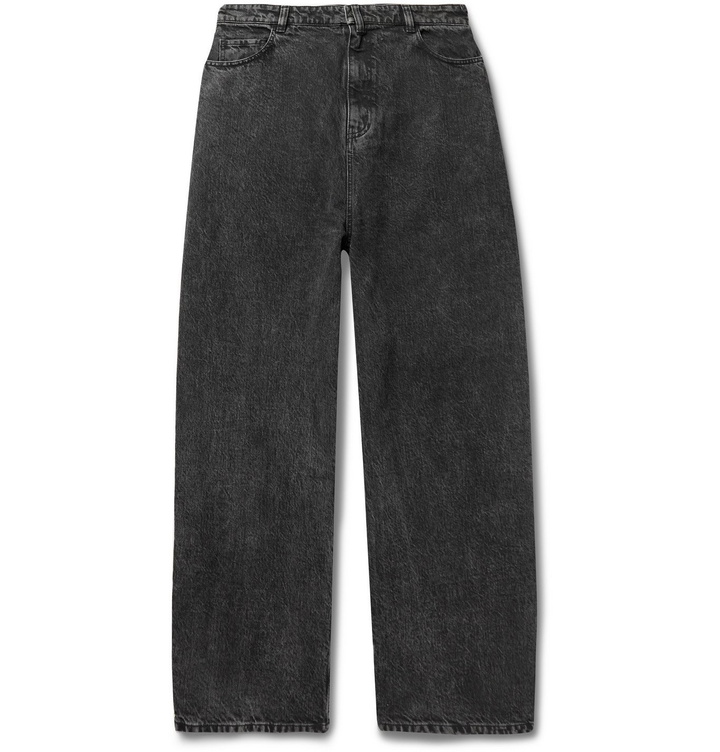 Photo: BALENCIAGA - Wide-Leg Denim Jeans - Gray