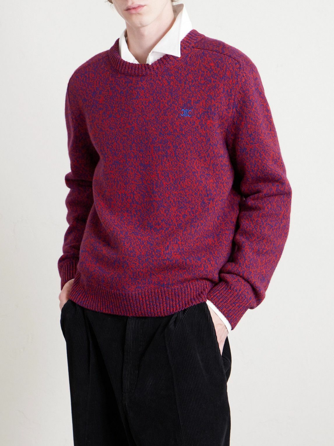 CELINE - Wool and Cashmere-Blend Sweater - Burgundy