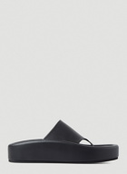 Platform Flip Flop Sandals in Black