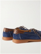 Berluti - Latitude Leather-Trimmed Suede Boat Shoes - Blue