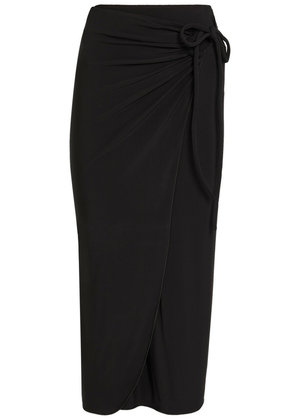Photo: Max Mara Afoso Jersey Midi Wrap Skirt Black