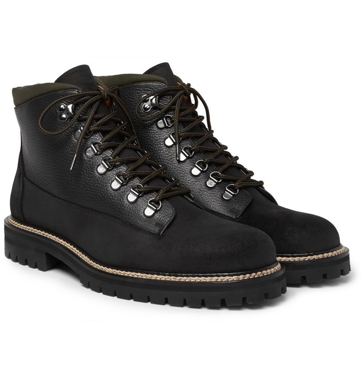 Photo: Mr P. - Jacques Shearling-Lined Waterproof Waxed-Suede and Full-Grain Leather Boots - Men - Black