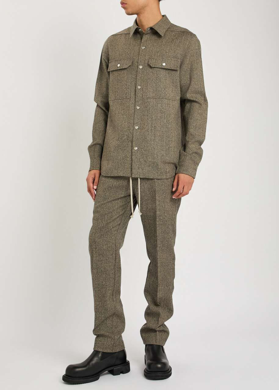 Rick Owens Wool Overshirt Black