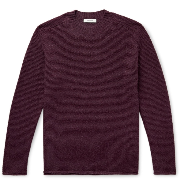 Photo: nonnative - Hiker Wool-Blend Sweater - Burgundy