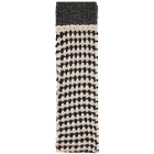 Raf Simons Black and Off-White Wool Striped Long Slim Scarf