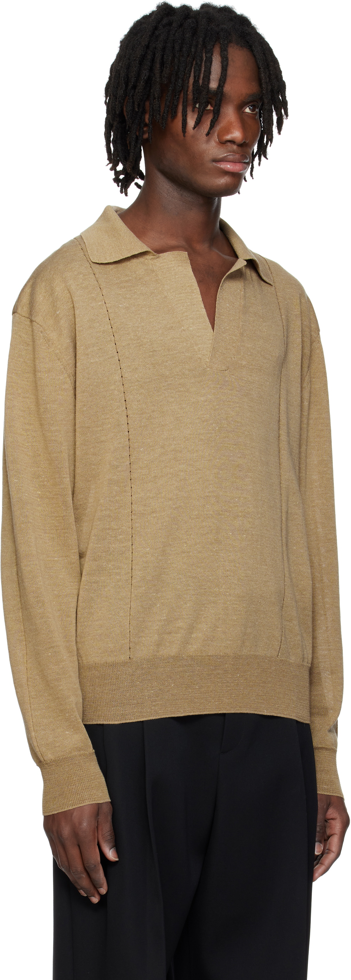 RECTO Beige Vintage Daddy Knit Polo