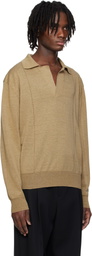 RECTO Beige Vintage Daddy Knit Polo