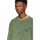 Haider Ackermann Green Floral Embroidered Sweatshirt