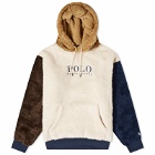 Polo Ralph Lauren Men's High Pile Fleece Hoodie in Winter Cream Multi