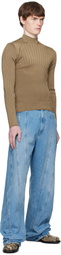 Mugler Blue Washed Oversized Spiral Jeans