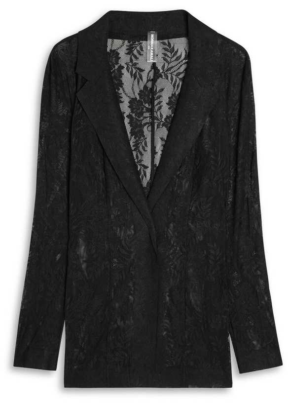 Photo: Norma Kamali Floral Guipure Lace Jacket Black