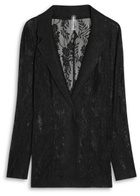 Norma Kamali Floral Guipure Lace Jacket Black