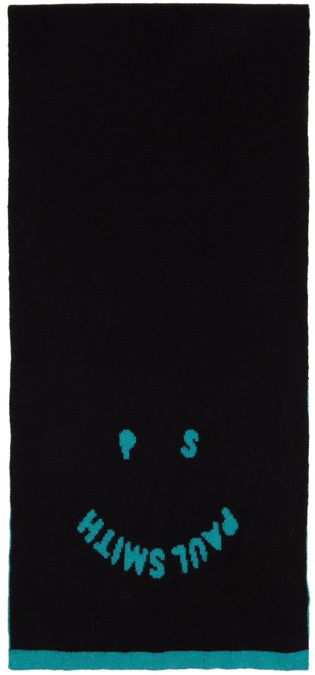 PS by Paul Smith Black Smiley Scarf