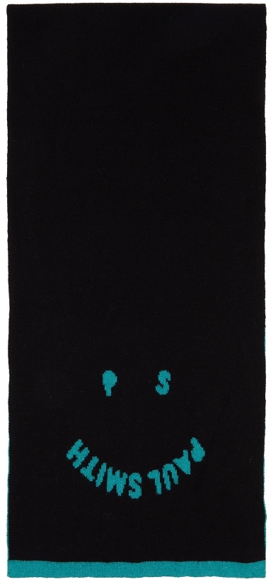 Photo: PS by Paul Smith Black Smiley Scarf
