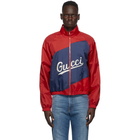 Gucci Red Nylon Logo Jacket