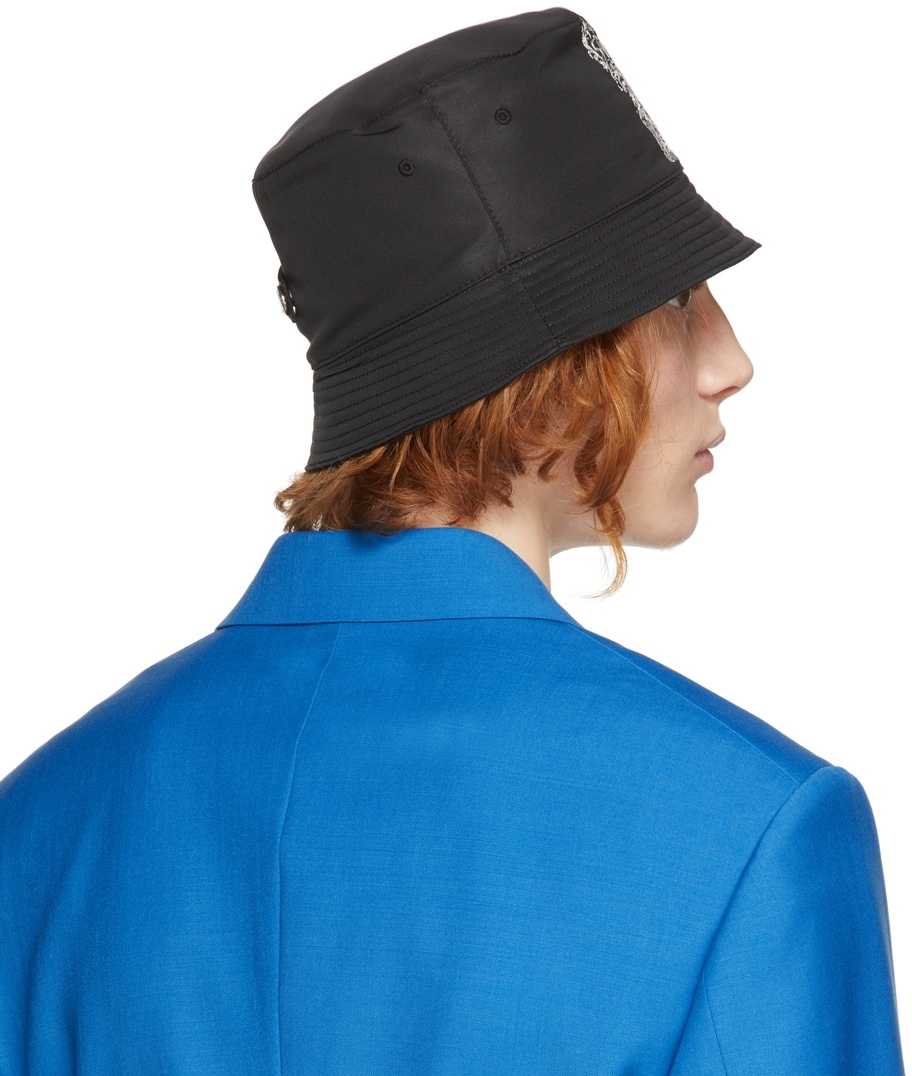 Alexander McQueen Black Skeleton Bucket Hat Alexander McQueen