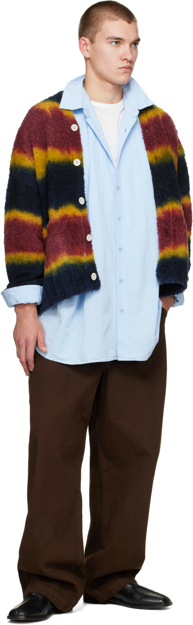 CASEY CASEY Blue Paper Cot Ikla Shirt