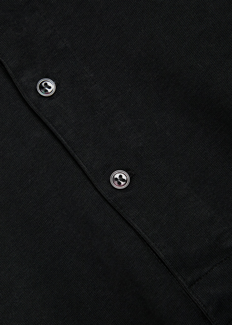 Studio Nicholson Round-neck Cotton Henley T-shirt Black