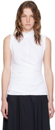 3.1 Phillip Lim White Draped Tank Top