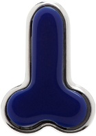 JW Anderson Silver & Blue Penis Stud Single Earring