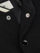 CELINE - Teddy Triomphe Leather-Trimmed Wool-Blend Varsity Jacket - Black