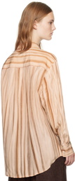 UMBER POSTPAST Orange Persimmon Dyed Silk Classic Shirt