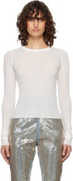 Rick Owens Off-White Temple Cropped Rib LS T-shirt