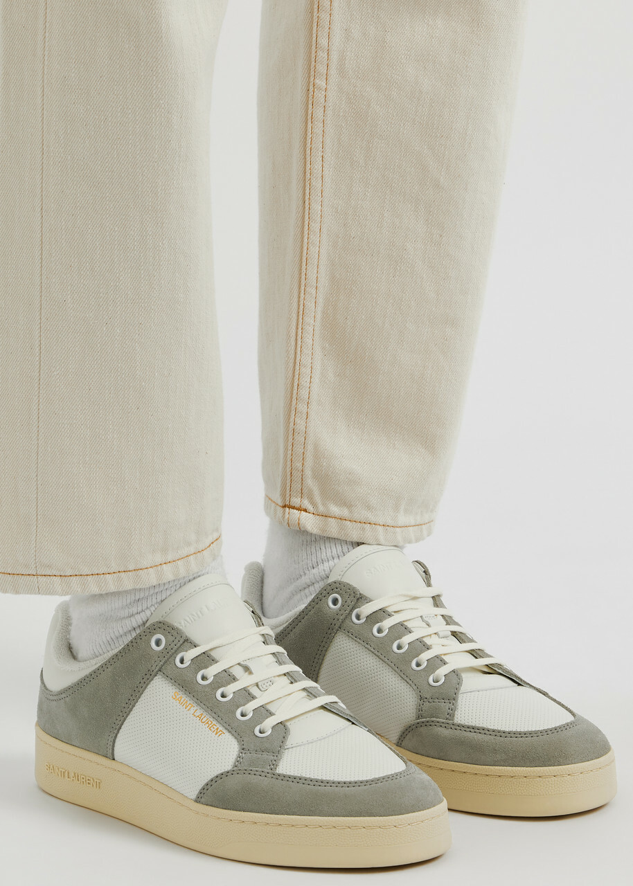 Saint Laurent SL/61 Panelled Leather Sneakers White Saint