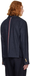 Thom Browne Navy Pinstriped Blazer