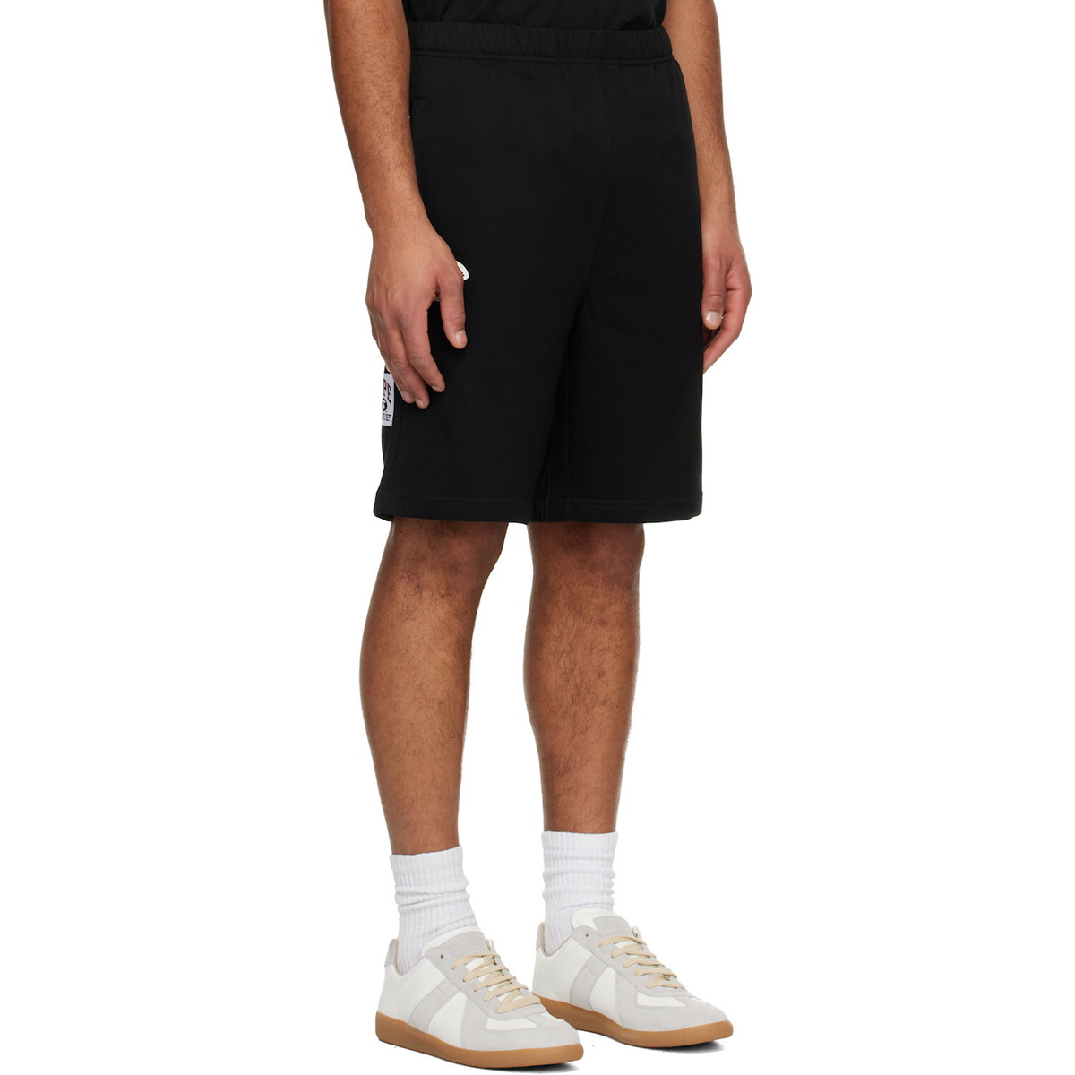 AAPE by A Bathing Ape Black 'AAPENOW' Moonface Logo Sweat Shorts