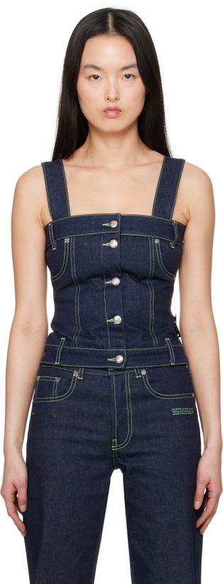 Photo: Off-White Blue Corset Denim Tank Top
