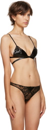 Fleur du Mal Black PVC Frankie Lace Bra