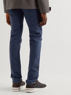 Loro Piana - Slim-Fit Garment-Dyed Cotton-Blend Trousers - Blue