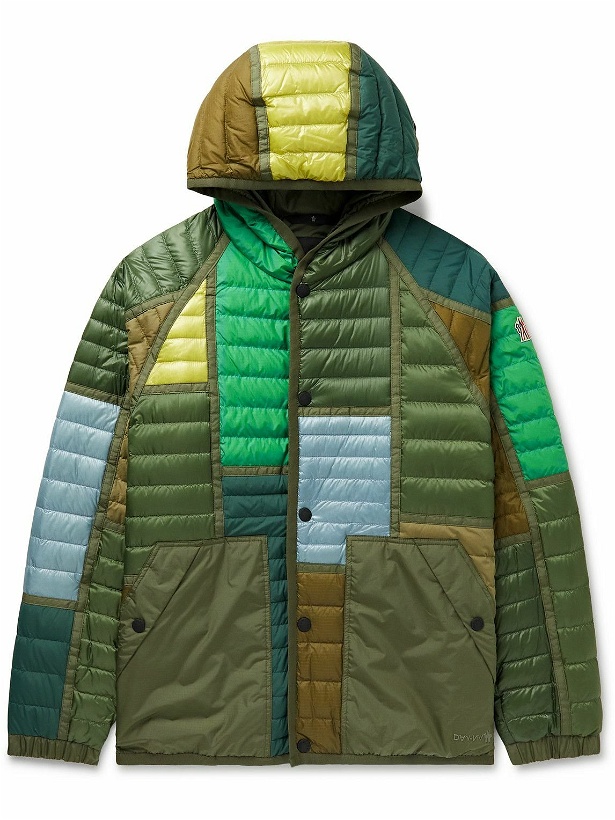 Photo: Moncler Grenoble - Raron Panelled Padded Ripstop and Shell Hooded Down Jacket - Green