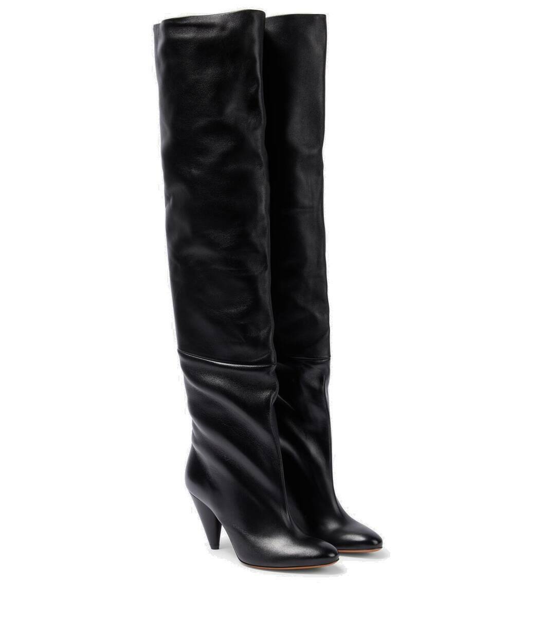 Proenza Schouler Black Leather Pipe Riding Boots Proenza Schouler