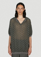 Isa Boulder - Basket Weave Polo Shirt in Grey