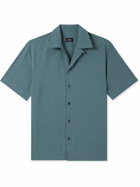 Brioni - Convertible-Collar Cotton-Seersucker Shirt - Blue