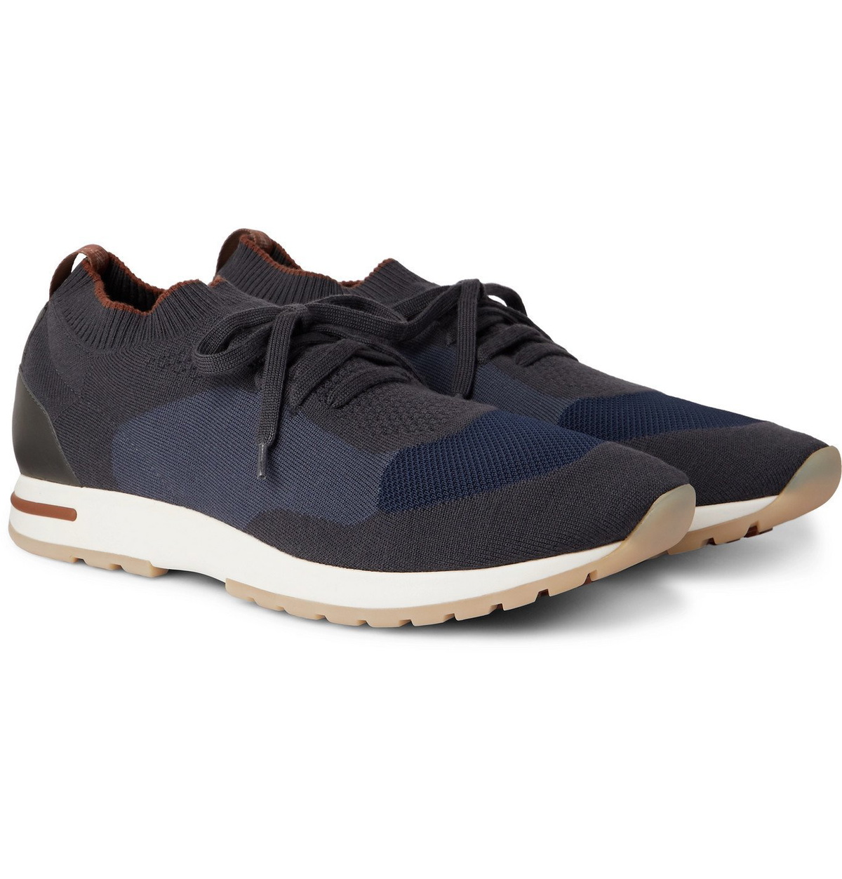 LORO PIANA Flexy Lady wool, leather and suede sneakers