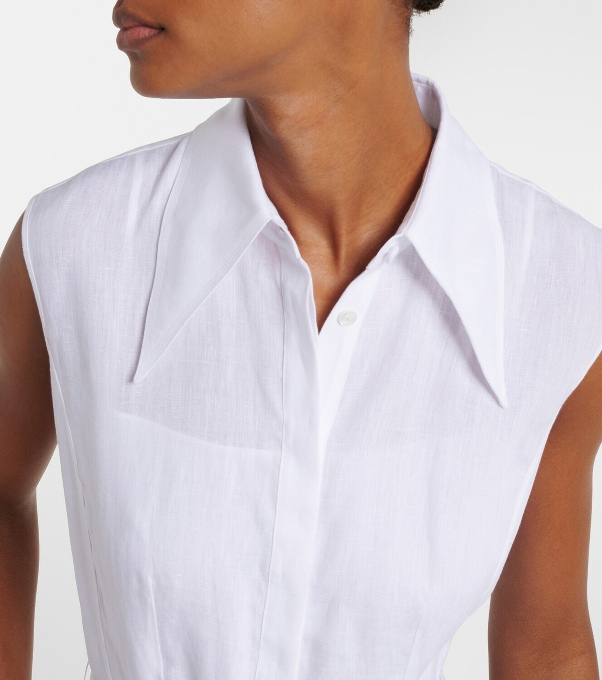 Gabriela Hearst Durand belted linen shirt dress