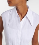 Gabriela Hearst Durand belted linen shirt dress