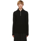 Jil Sander Black Wool Half-Zip Sweater