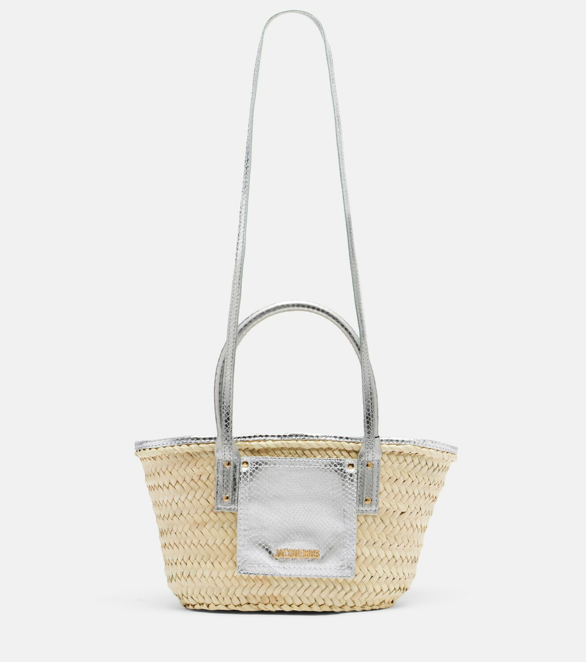 Jacquemus Soli Small croc-effect raffia basket bag