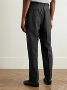 Officine Générale - Hugo Tapered Belted Virgin Wool Suit Trousers - Gray