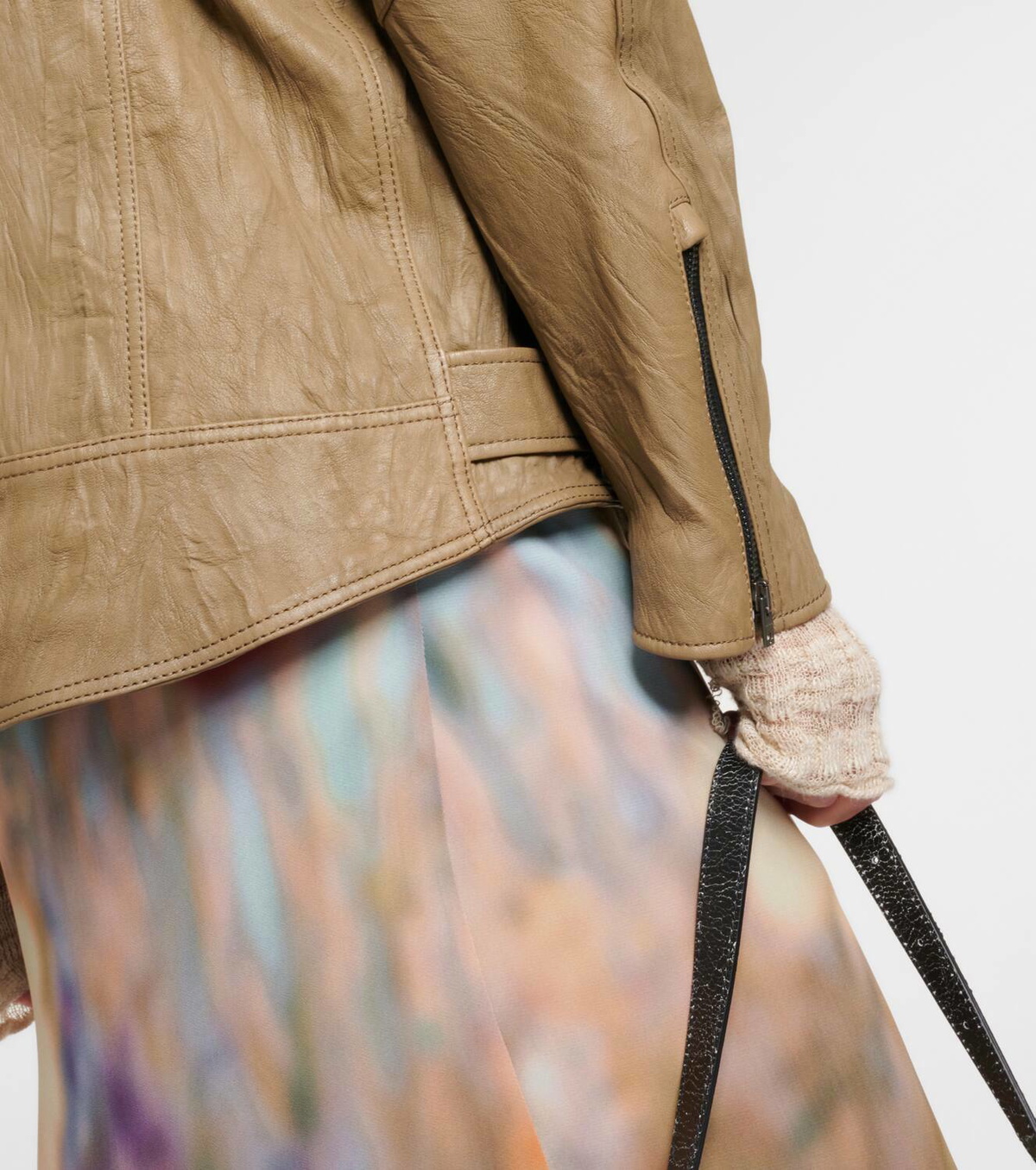 Acne Studios Linor oversized belted leather jacket
