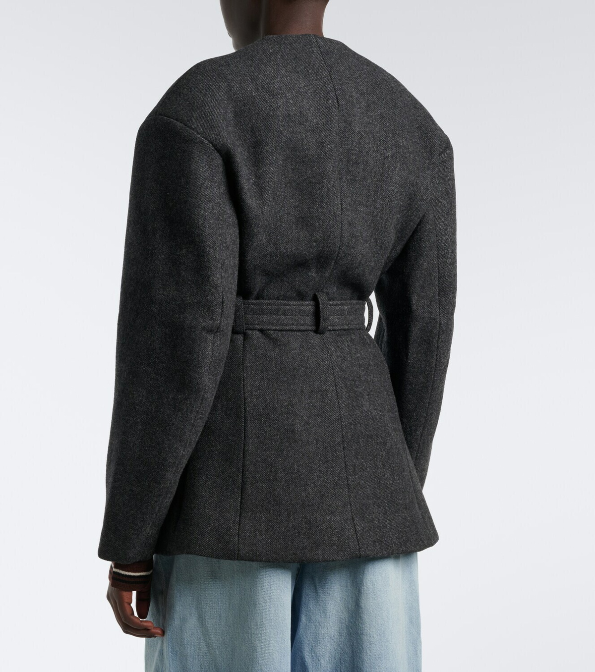 Ganni Belted wool and cashmere-blend blazer