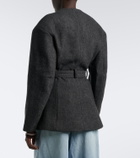 Ganni Belted wool and cashmere-blend blazer