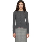 Thom Browne Gray Merino Wool Rib Stitch Cardigan